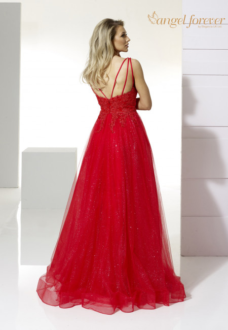 Angel Forever red tulle and lace ballgown